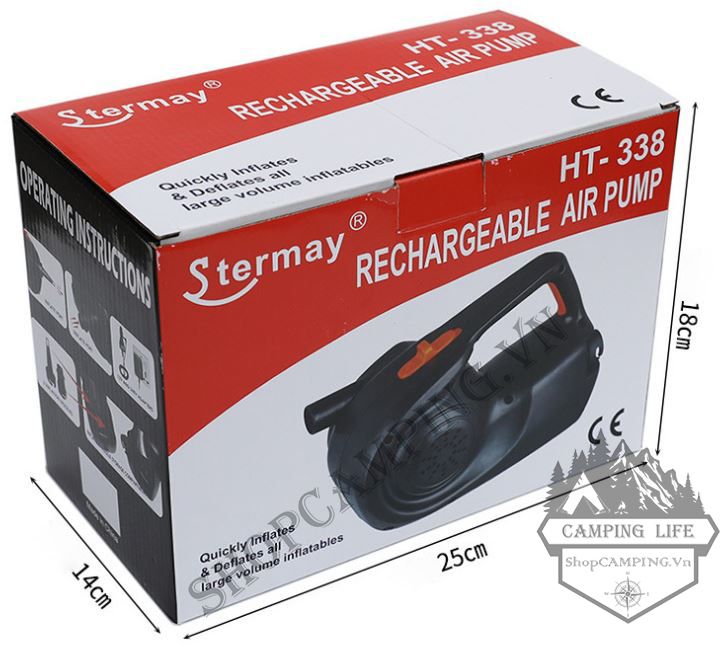 Bơm sạc Stermay HT 338, bơm thổi, bơm SUP bơm thuyền hơi nệm hơi