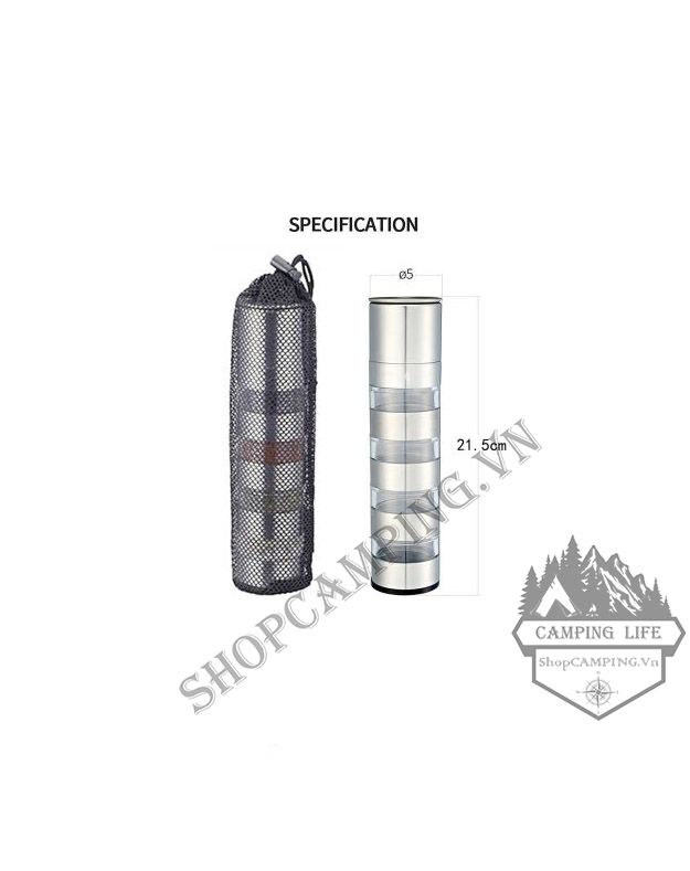 Hộp đựng gia vị 4 tầng Coolcamp kèm đầu xay tiêu bằng tay tích hợp tiện ích