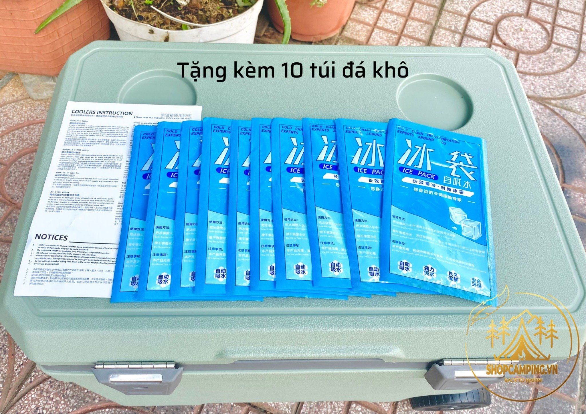 Thùng đá giữ nhiệt 45L có bánh xe kéo, thùng đựng đá, thùng giữ nhiệt du lịch, cắm trại dã ngoại