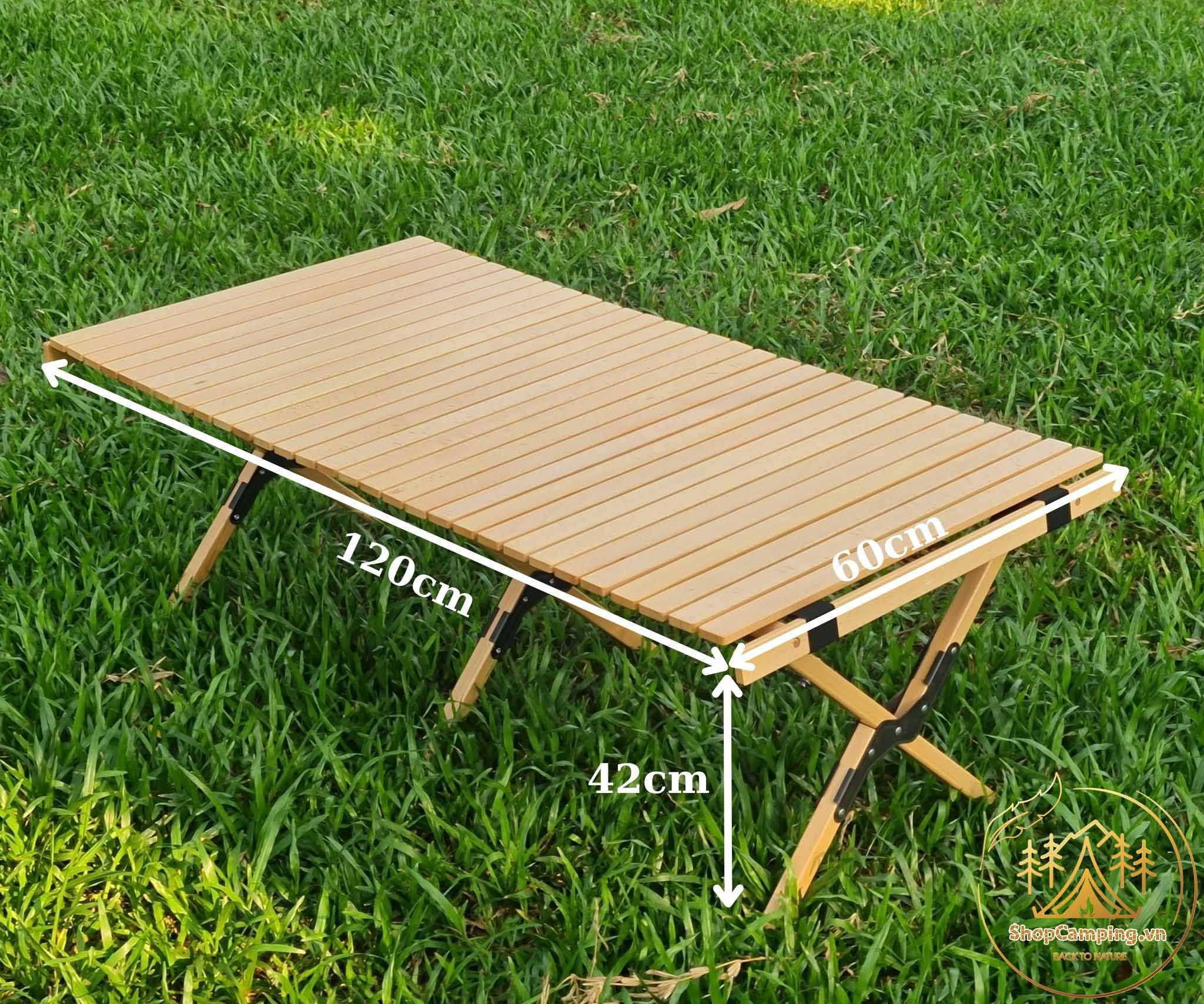 Bàn gỗ Beech gấp gọn cắm trại dã ngoại, gỗ Beech chất lượng cao