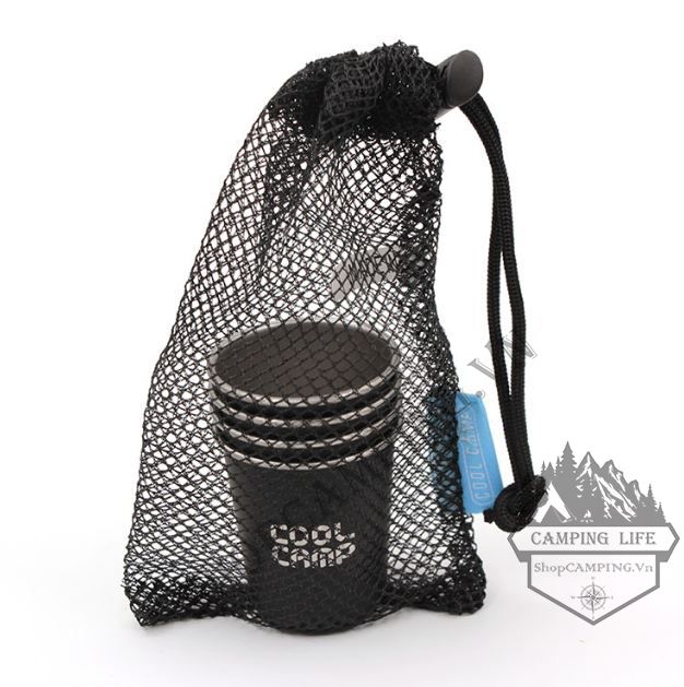 Set 4 ly Inox uống rượu Coolcamp dành cho cắm trại dã ngoại