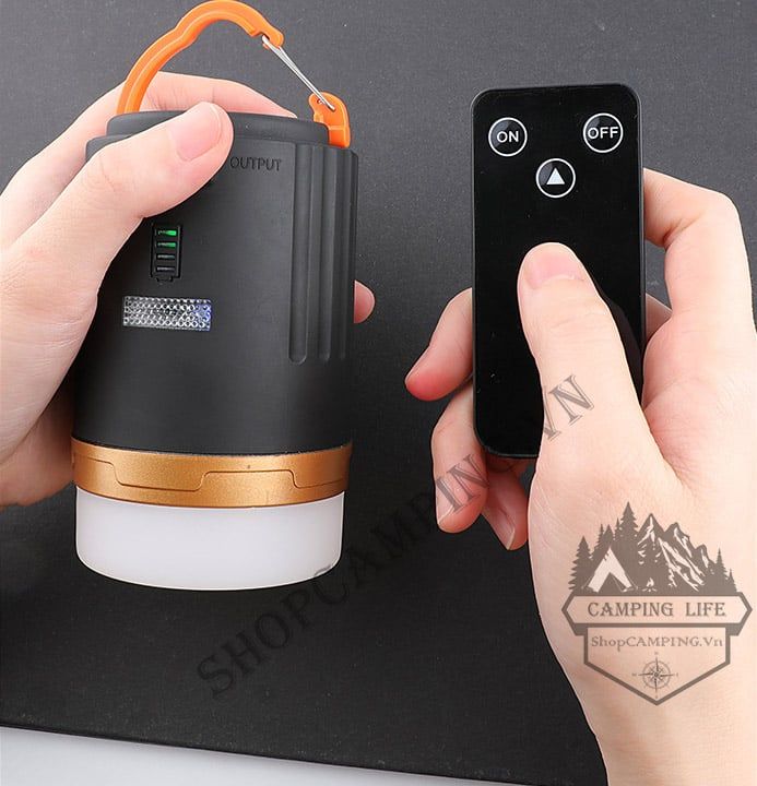 Đèn treo lều dã ngoại có điều khiển từ xa, đèn led pin sạc dự phòng phượt, du lịch, cắm trại dã ngoại