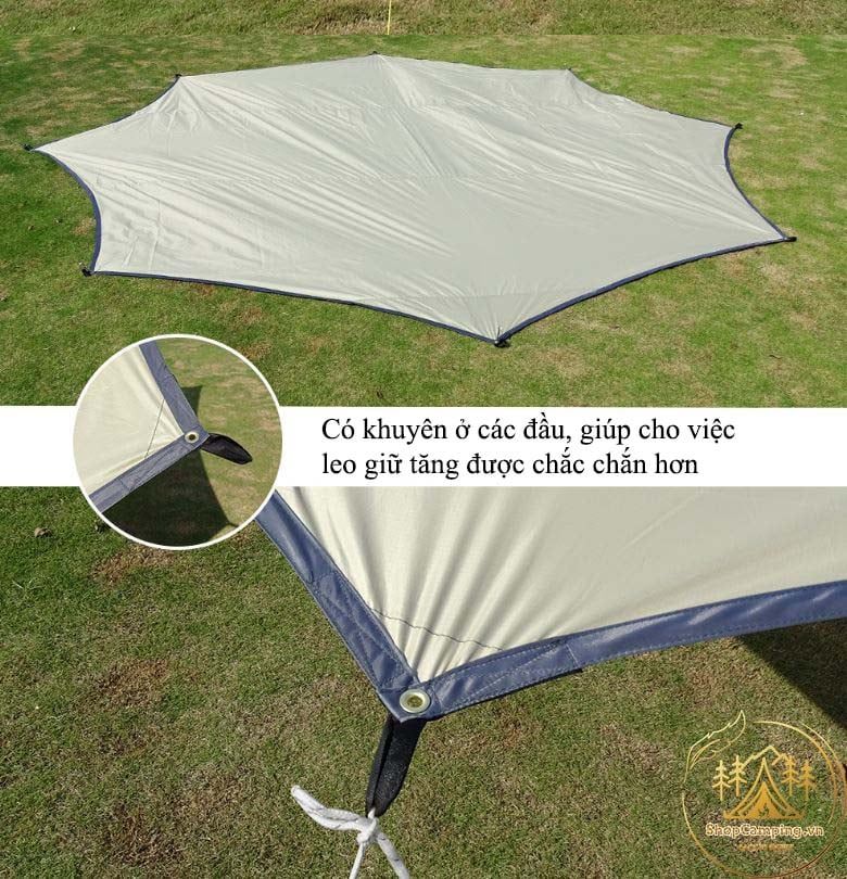 Bộ tăng /tarp bạt che Top Lander kèm trụ sắt 5m1*5m1*cao 2,4m
