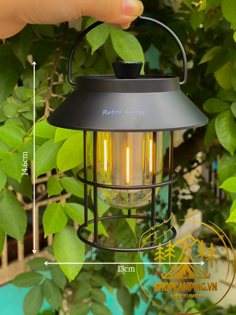 Đèn treo lều, để bàn, đèn cắm trại dã ngoại du lịch Retro Lamp 5000mah