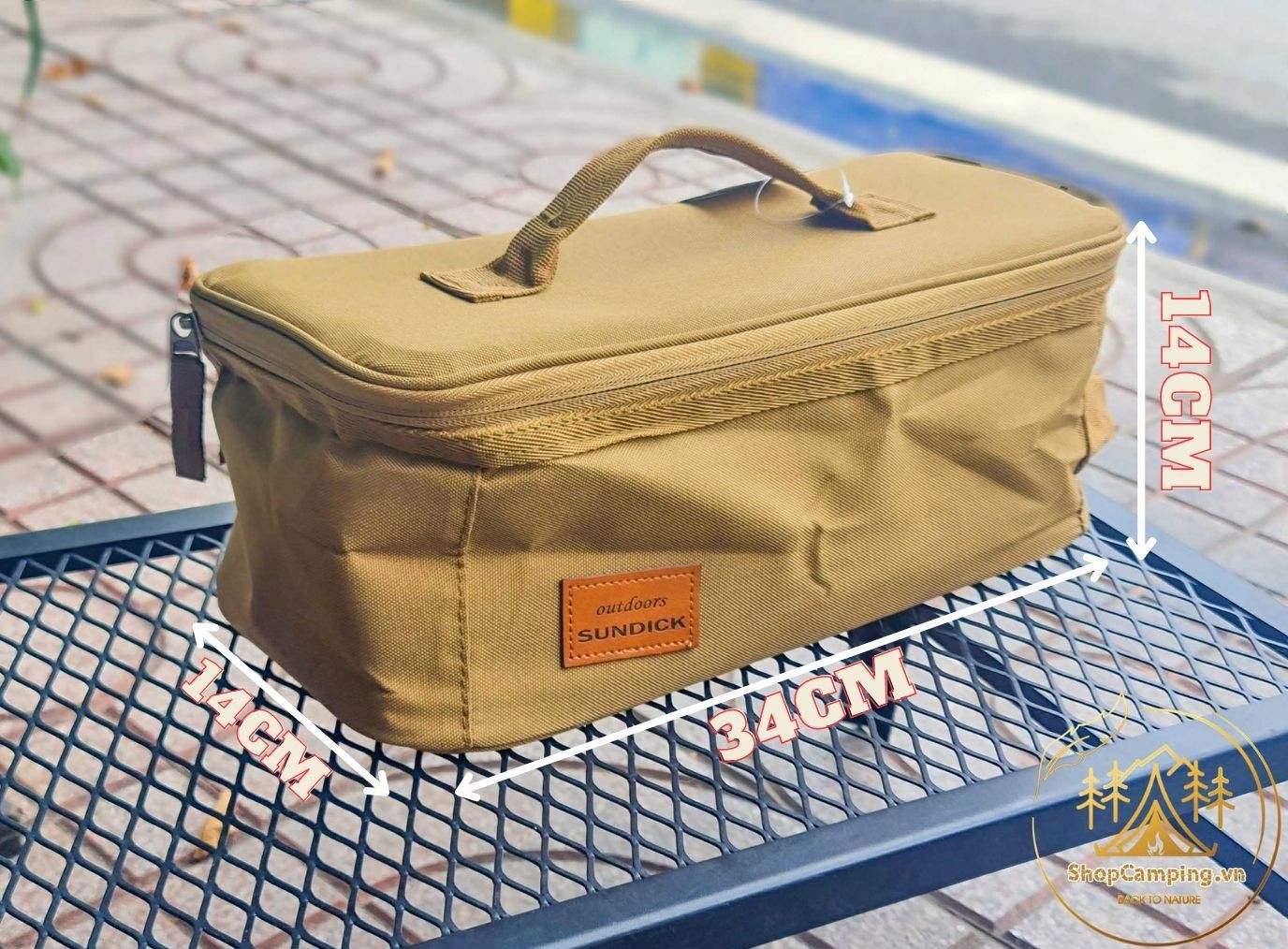 Túi đựng đồ gấp gọn Sundick, túi đựng dụng cụ size 34x14x14cm cắm trại dã ngoại
