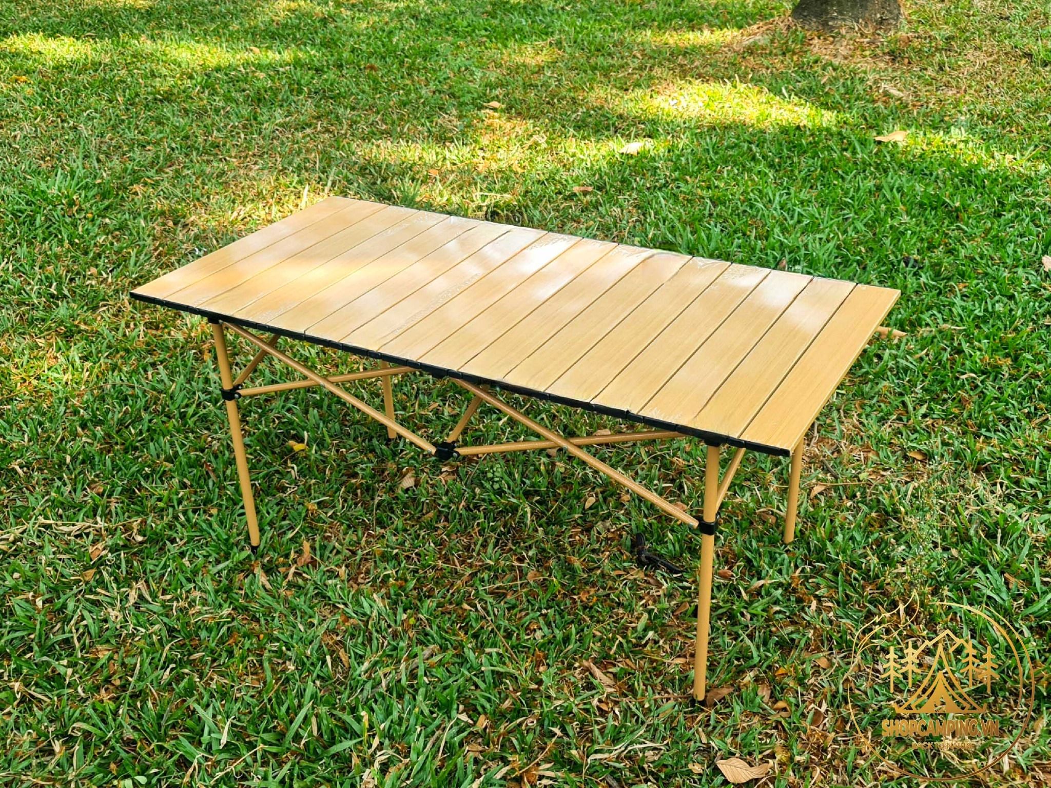 Bàn thép xếp gọn, bàn gấp gọn dã ngoại, bàn xếp thép có túi đựng du lịch,cắm trại, dã ngoại