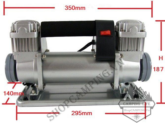 Máy bơm hơi, bơm lốp oto 2 Xi-Lanh công suất cao 160L/Phút chuyên dụng cho xe Offroad