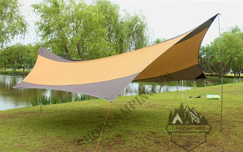 Bộ tăng /tarp Flytop bạt che kèm trụ sắt 5m6*5m5*cao 2m