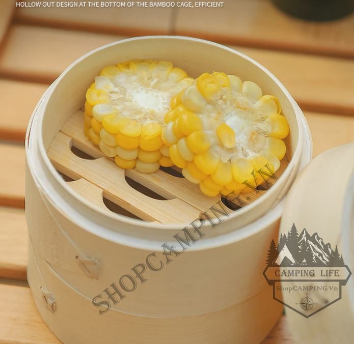Lồng hấp tre, xửng hấp tre mini dành cho cắm trại dã ngoại