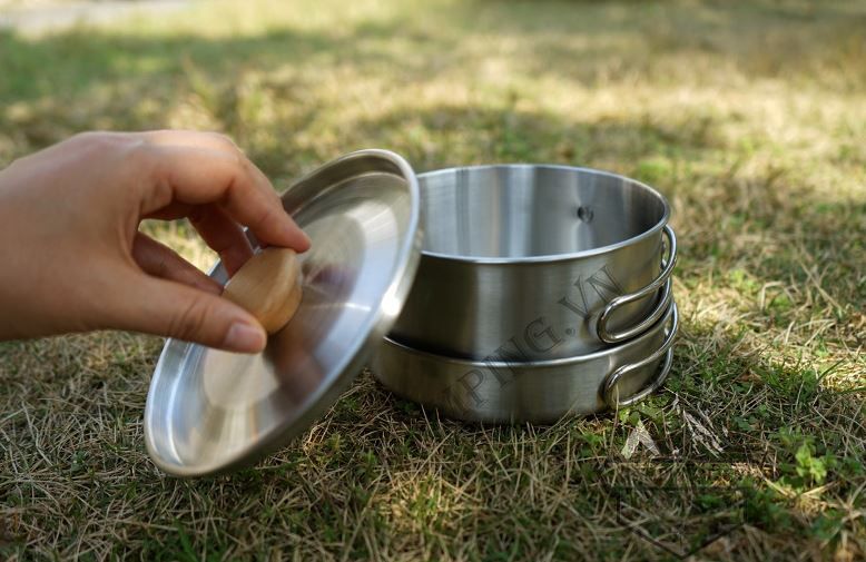 Set Nồi Chảo Gấp Gọn Inox cao cấp CLS dành cho cắm trại dã ngoại