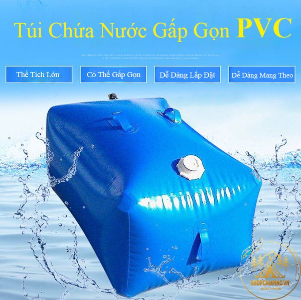  Túi đựng nước PVC, Bồn chứa nước dung tích lớn gấp gọn đi du lịch, dã ngoại 