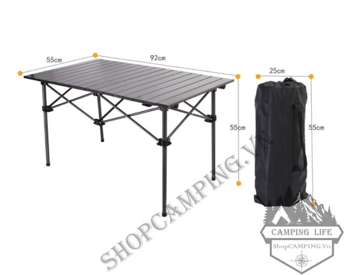 Bàn xếp dã ngoại, cắm trại mặt vân đá cẩm thạch, chịu lực lên đến 120kg