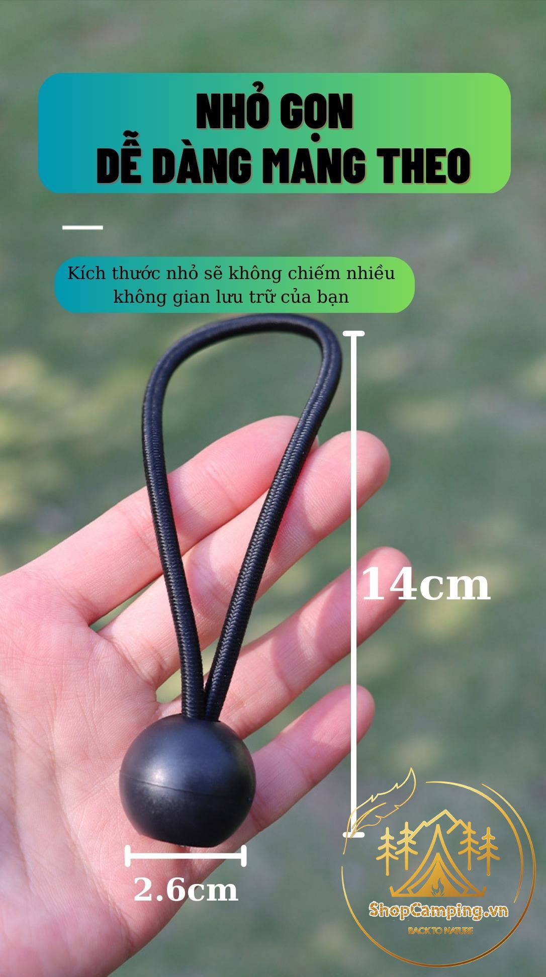 Combo 5 dây thun buộc đồ Ball Bungee đa năng, dây cột đồ tiện dụng cắm trại dã ngoại, du lịch Camping VietNam