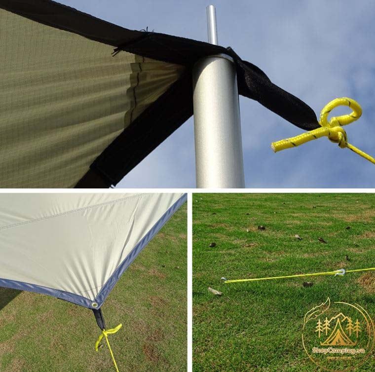 Bộ tăng /tarp bạt che Top Lander kèm trụ sắt 5m1*5m1*cao 2,4m