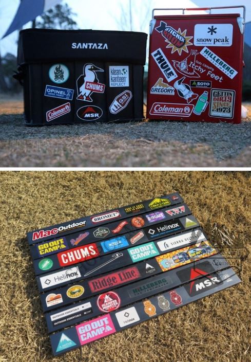 Sticker Logo hãng Camping, hình dán trang trí phượt du lịch