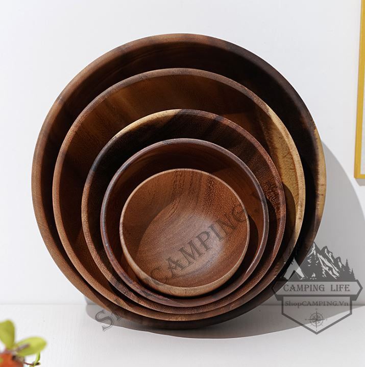 Chén gỗ sồi nguyên khối,Bát Ăn Bằng Gỗ Sồi Tự Nhiên Không Sơn Màu An Toàn Cho Bé