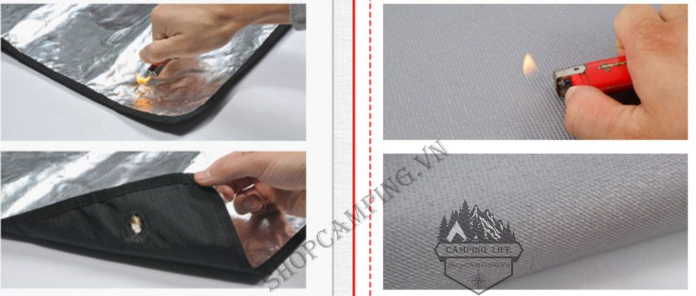 Thảm chống cháy cỏ sợi thủy tinh phủ silicon CLS, tấm thảm chịu nhiệt cao nấu nướng, cắm trại
