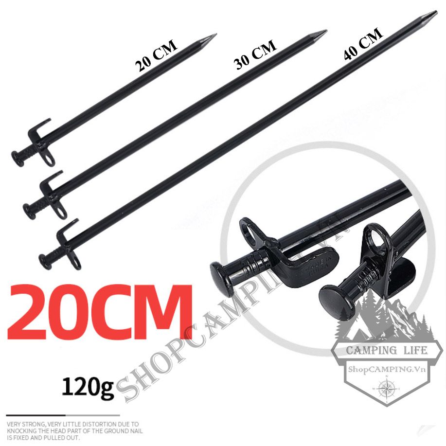 Cọc thép chuẩn sae 1008, cọc gim lều cắm trại, cọc đinh cố định lều cắm trại nguyên khối