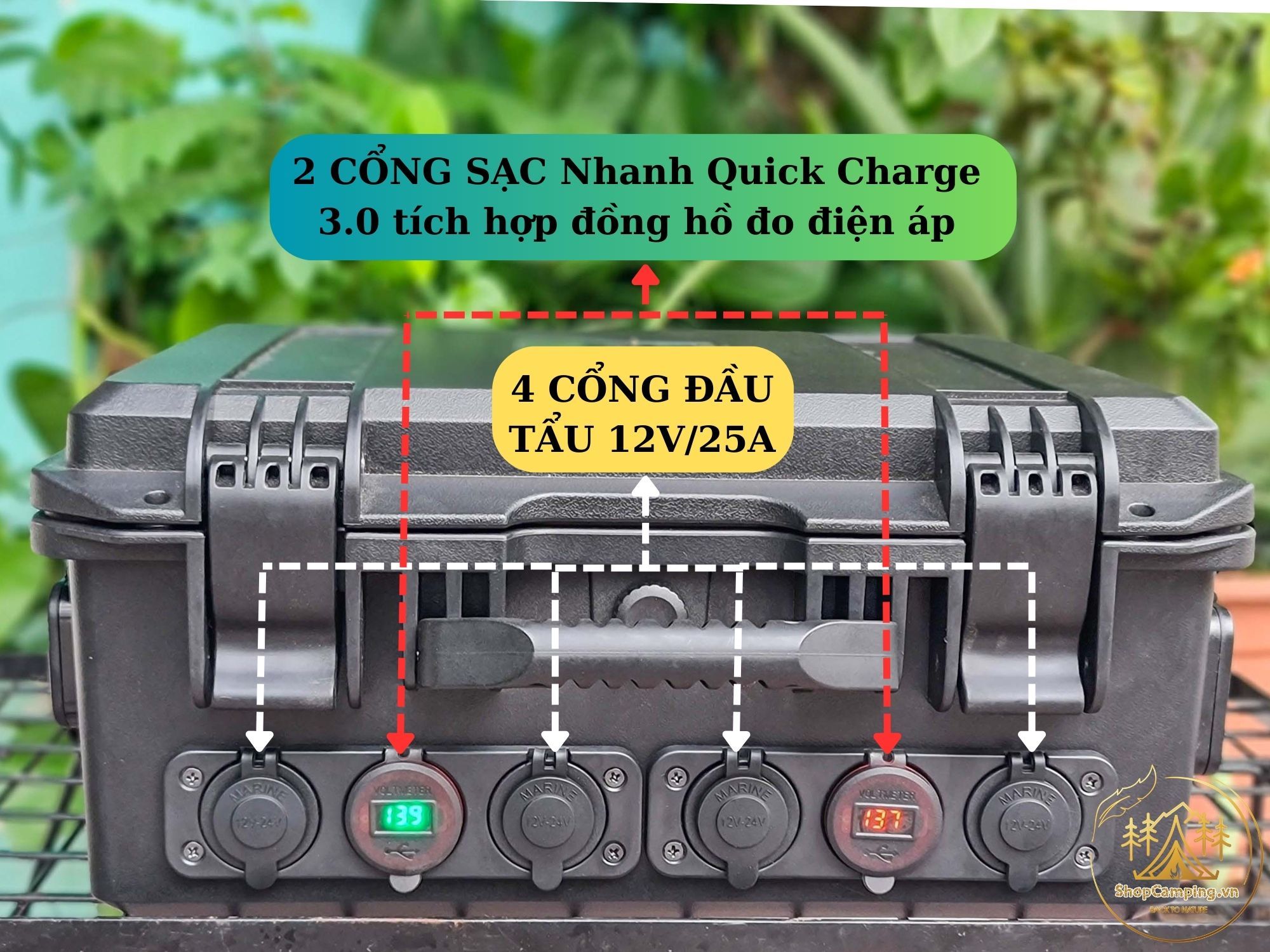 Bộ lưu điện - Trạm tích điện - Trạm sạc - Pin dự phòng dung lượng 100Ah (1.3kWh)