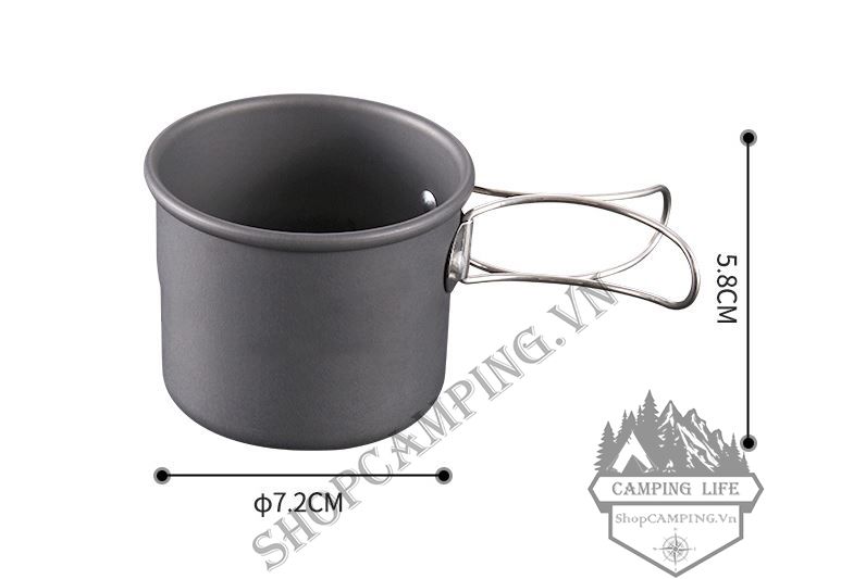 Cốc nhôm, ly uống trà, cafe 150ml gấp gọn phù hợp cắm trại, dã ngoại, du lịch