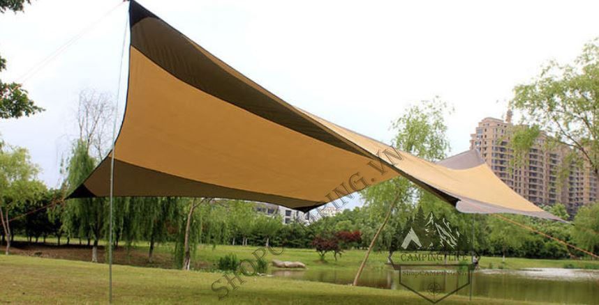 Bộ tăng /tarp Flytop bạt che kèm trụ sắt 5m6*5m5*cao 2m