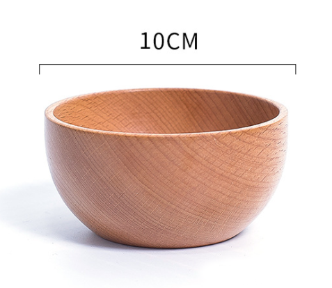 Chén gỗ sồi nguyên khối,Bát Ăn Bằng Gỗ Sồi Tự Nhiên Không Sơn Màu An Toàn Cho Bé