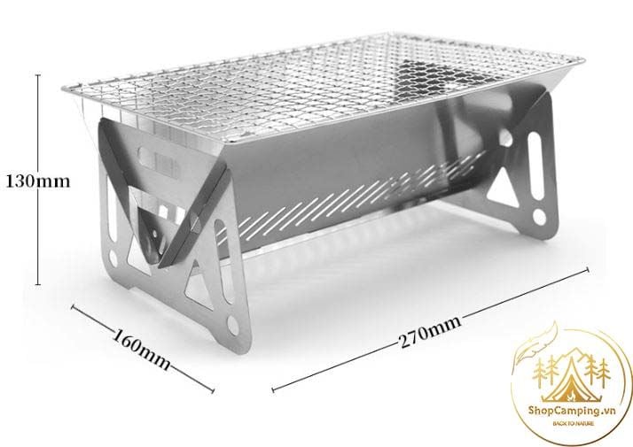 Bếp nướng BBQ, bếp nướng than hoa dã ngoại Mini dành cho 2-3 người (615)