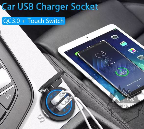 Bộ sạc QC3.0 Cổng USB không thấm nước dành cho Ô tô ,Xe máy