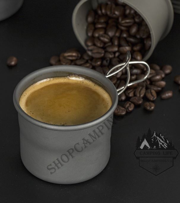 Cốc nhôm, ly uống trà, cafe 150ml gấp gọn phù hợp cắm trại, dã ngoại, du lịch