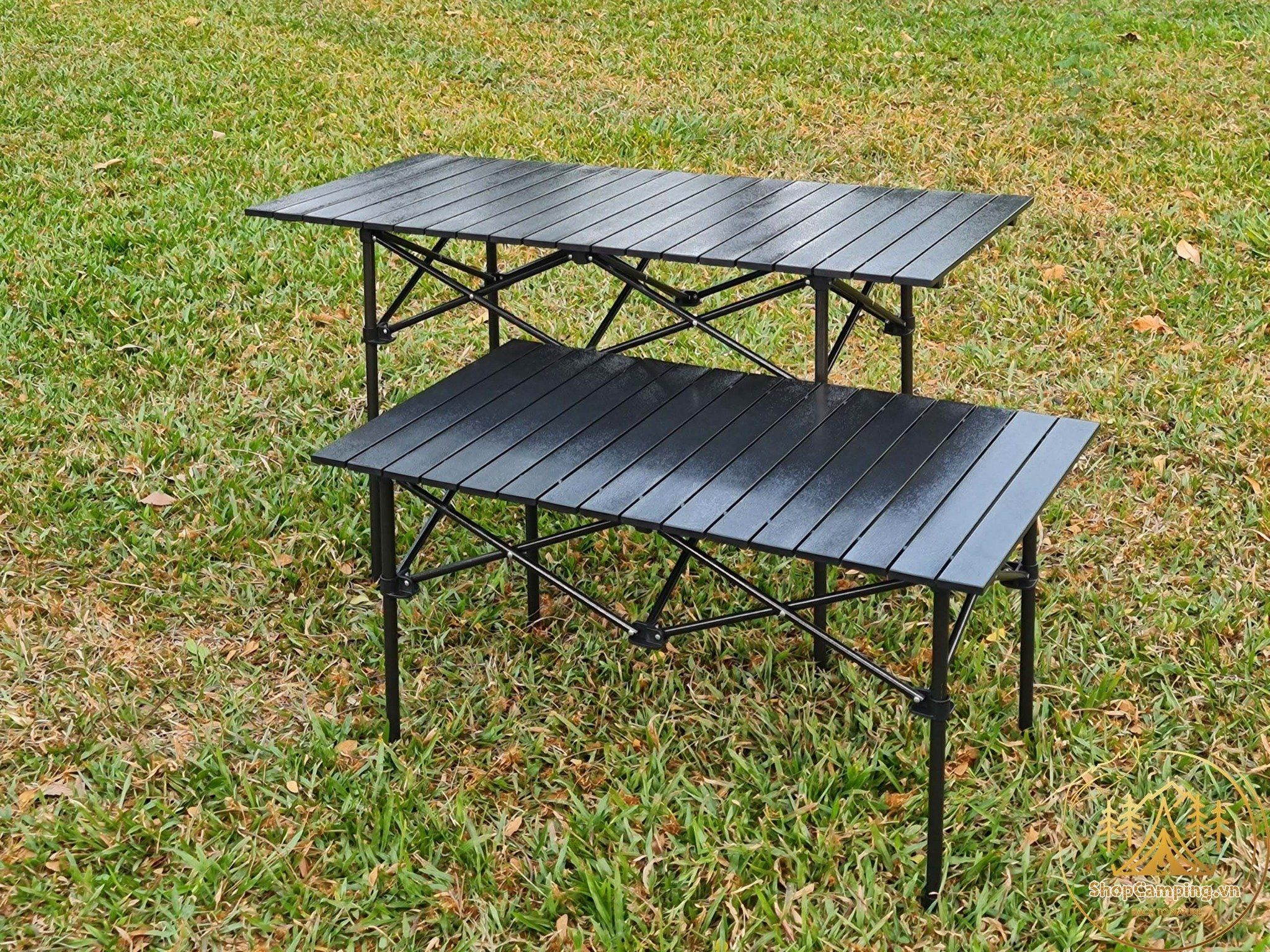 Bàn xếp dã ngoại, cắm trại mặt vân đá cẩm thạch, chịu lực lên đến 120kg