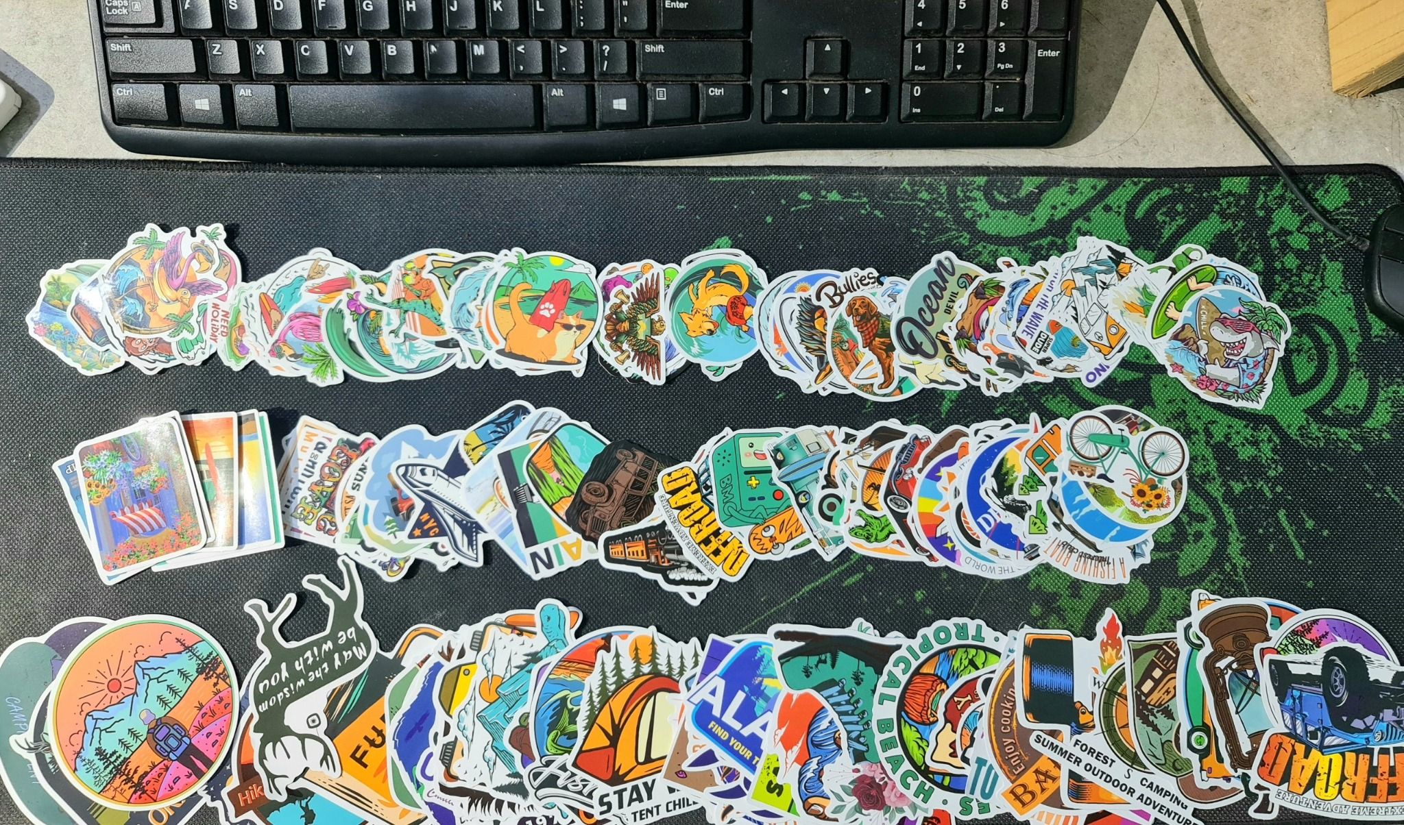 Sticker chủ đề camping hình dán trang trí phượt du lịch (50 hình)