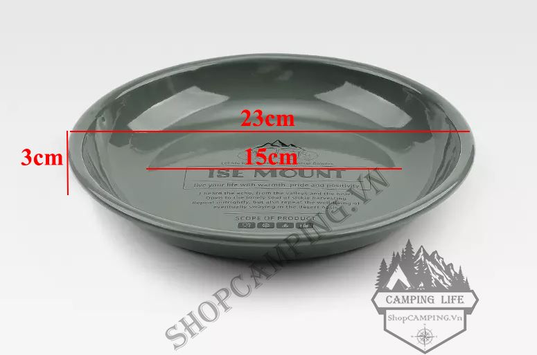 Đĩa tráng men gọn nhẹ 23cm Ise Mount, đĩa dã ngoại tiện dụng