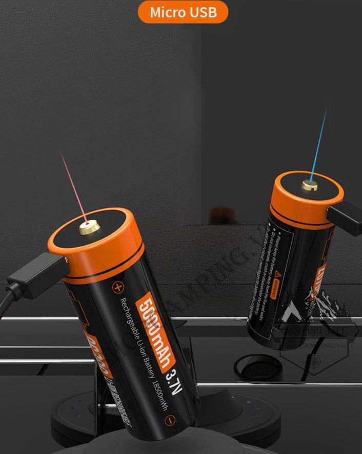Pin sạc BESTON 26550 5000mAh có mạch bảo vệ, tích hợp cổng sạc USB Micro 3.7v