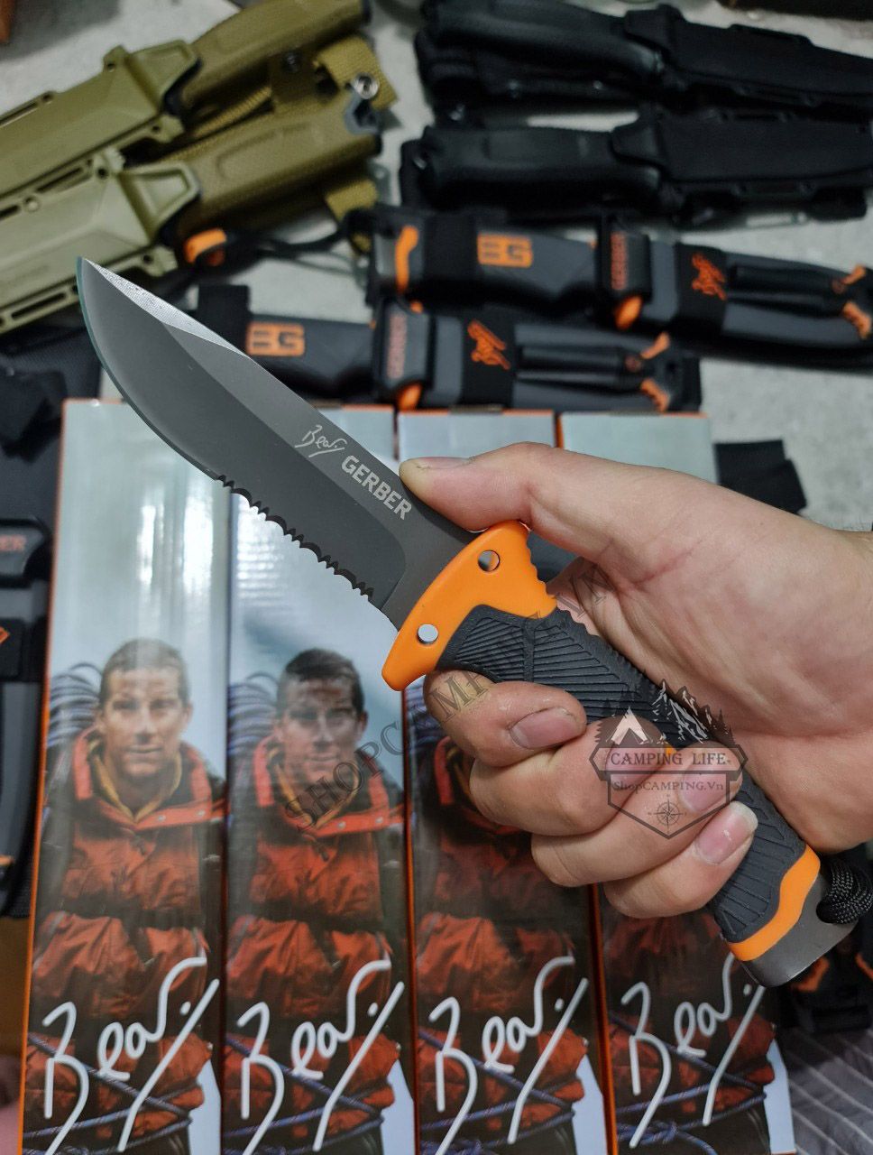 Dao phượt sinh tồn, dao đa năng Gerber Bear Grylls