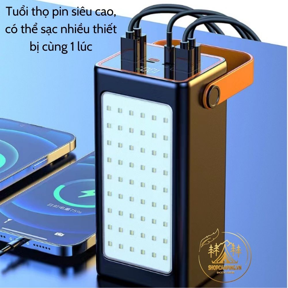 Sạc dự phòng 90000mAh siêu nhanh 66w, màn hình led đèn pin siêu sáng