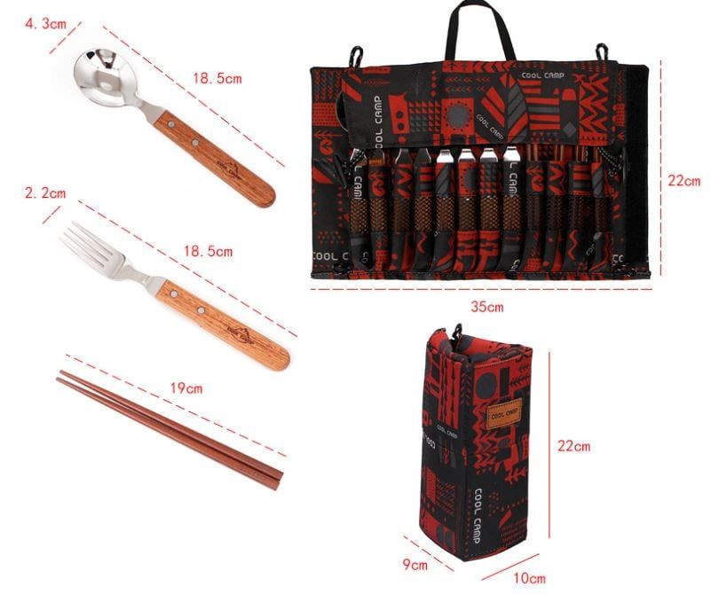 Bộ muỗng đũa nĩa Coolcamp inox 304 cao cấp