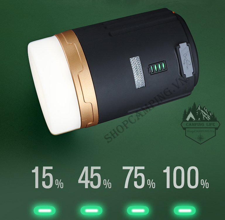 Đèn treo lều dã ngoại có điều khiển từ xa, đèn led pin sạc dự phòng phượt, du lịch, cắm trại dã ngoại