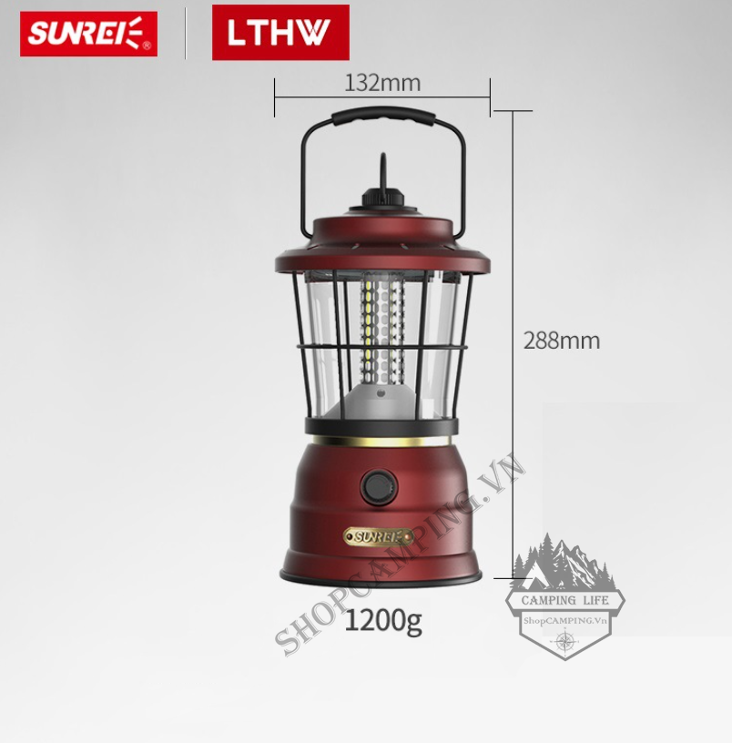 Đèn cắm trại dã ngoại cao cấp Sunrei Hoshino thời gian pin lên đến 216 giờ