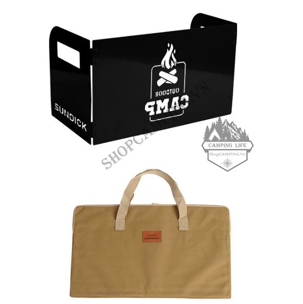 Tấm chắn gió gấp gọn Sundick kèm túi đựng cỡ lớn, tấm che gió bếp cắm trại dã ngoại