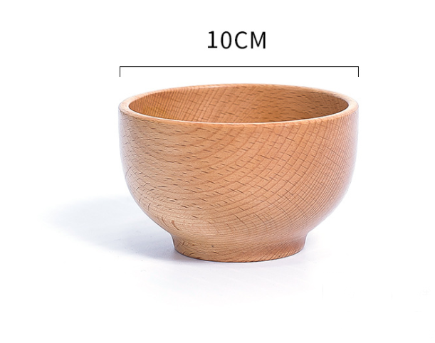 Chén gỗ sồi nguyên khối,Bát Ăn Bằng Gỗ Sồi Tự Nhiên Không Sơn Màu An Toàn Cho Bé