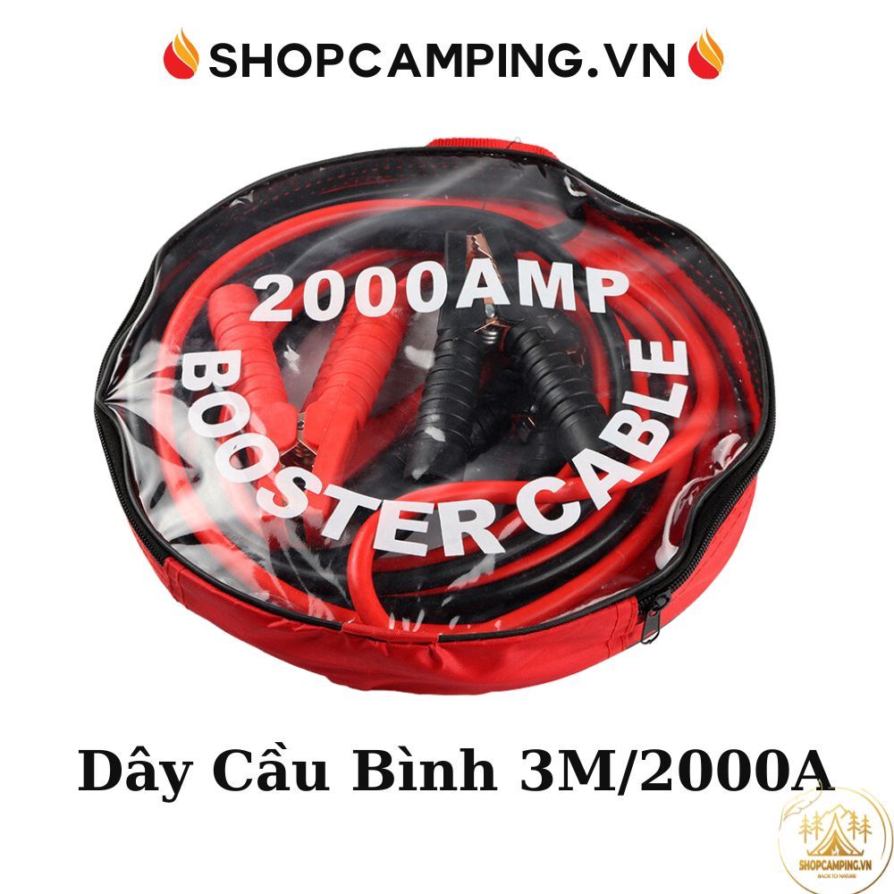 Dây câu bình ắc quy ô tô lõi đồng lớn 2000A, kích điện ắc qui dài 3m