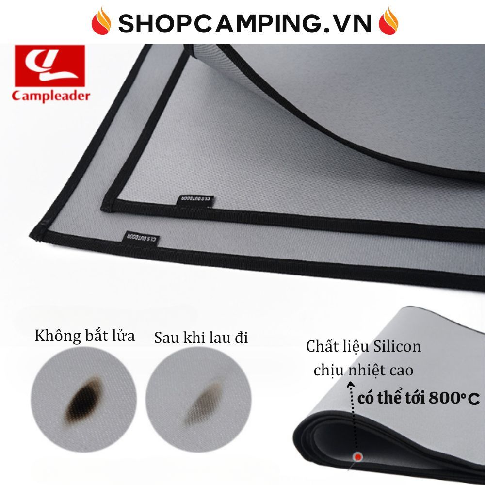 Thảm chống cháy cỏ sợi thủy tinh phủ silicon CLS, tấm thảm chịu nhiệt cao nấu nướng, cắm trại