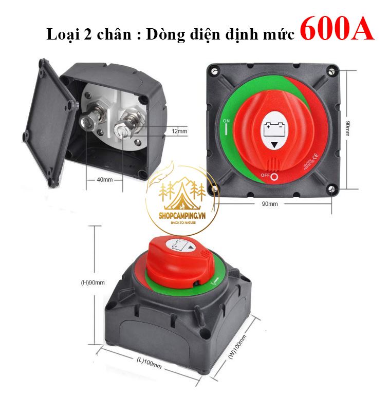 Công Tắc Ngắt Kết Nối Bảo Vệ Bình Ắc Quy Xe Hơi 300a/ 600a