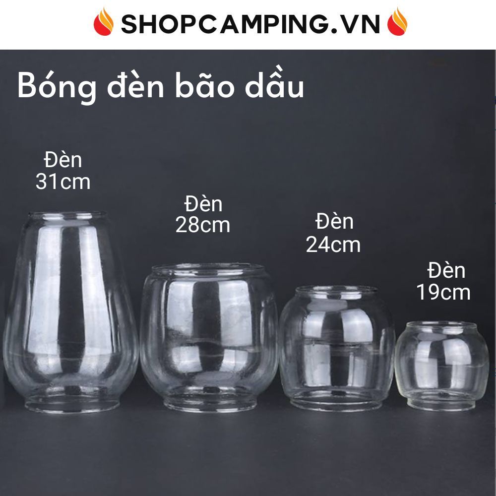 Bóng đèn bão, chụp đèn thủy tinh