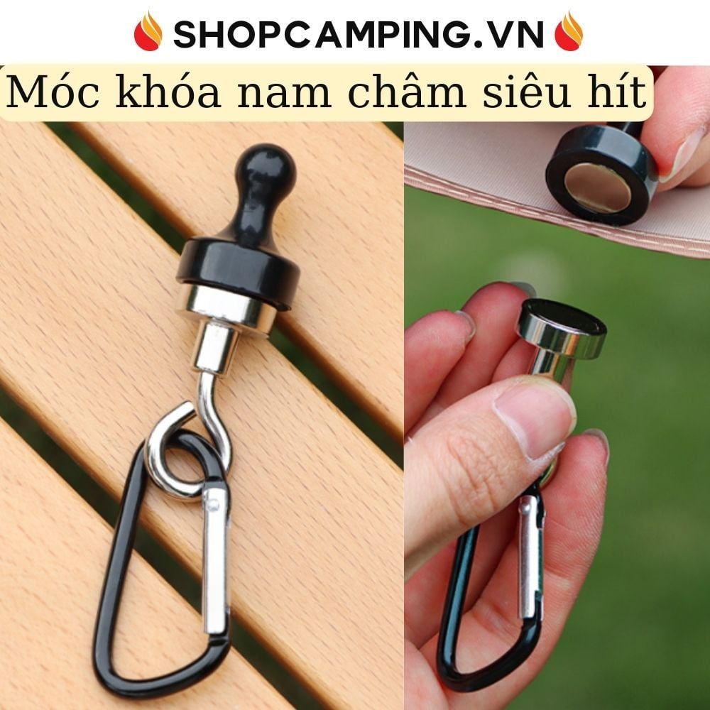 Móc khóa nam châm đa năng, bộ nam châm siêu hít cắm trại, dã ngoại