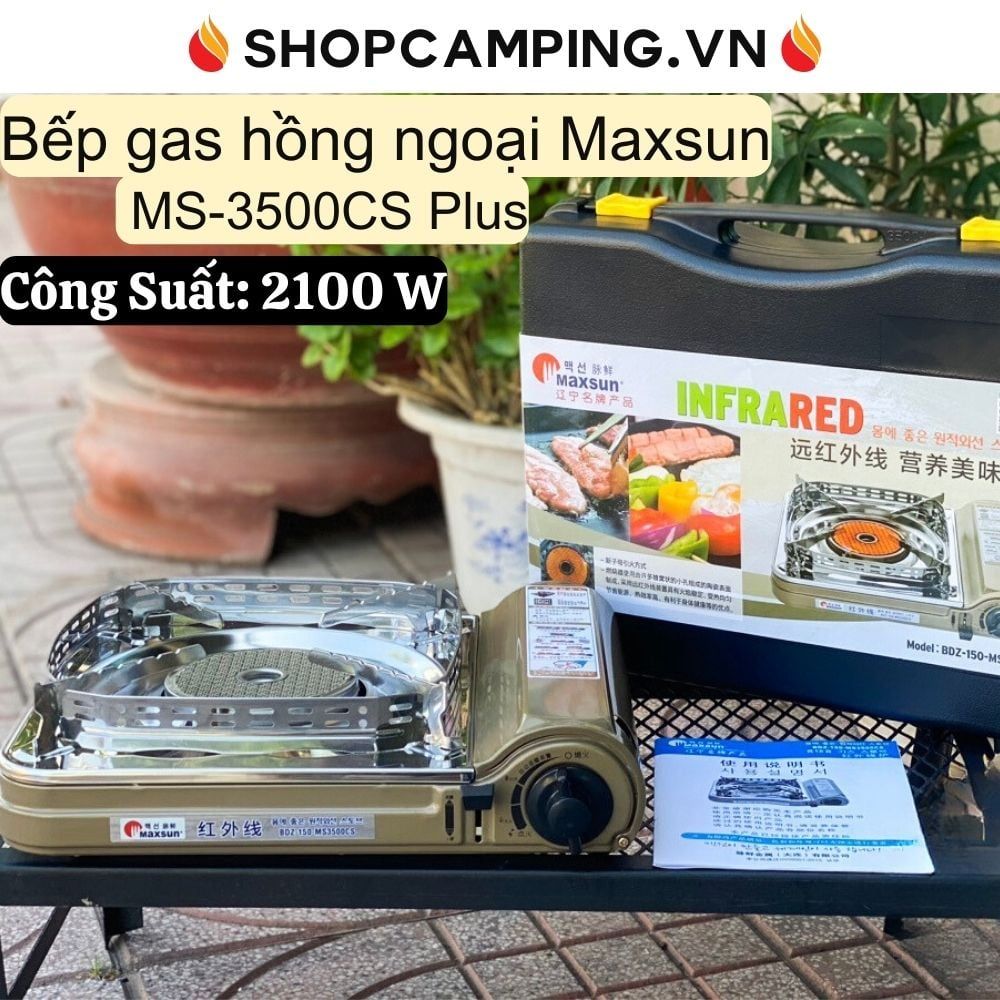 Bếp ga mini hồng ngoại Maxsun MS-3500CS Plus công suất cao, tiết kiệm nhiên liệu (hàng nhập khẩu)