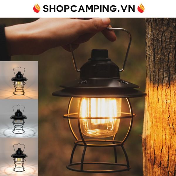  Đèn cổ Retro Lamp phong cách Vintage cổ điển, đèn treo lều, đèn cắm trại, dã ngoại 