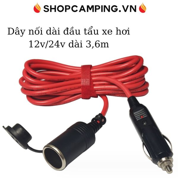  Dây cáp nối dài đầu tẩu 12v/24v dài 3,6m xe hơi 