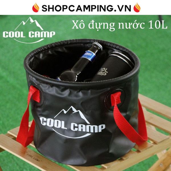  Xô đựng nước 10L Coolcamp gấp gọn, xô nước tròn dã ngoại, du lịch cắm trại 