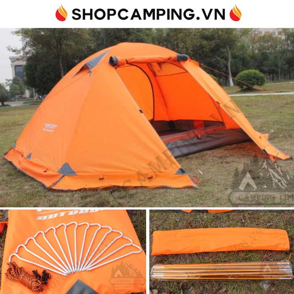  Lều cắm trại, lều 2 lớp cho 2-4 người chuyên chống lạnh Flytop khung nhôm 